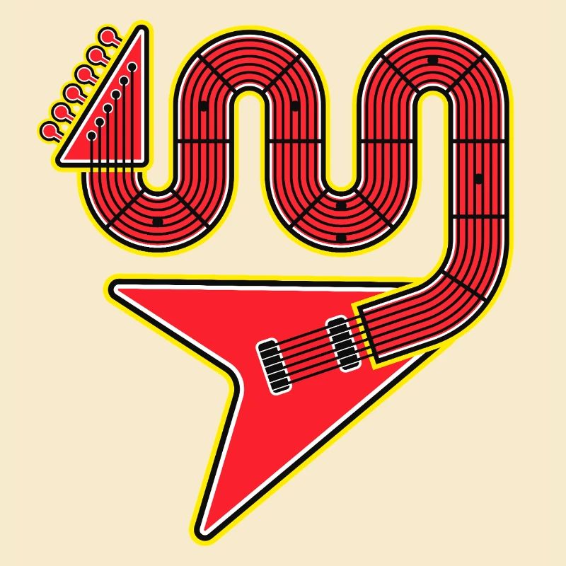 Rote Abstract Shape E-Gitarre