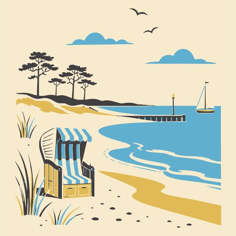 Idylle côtier : chaise longue et dune