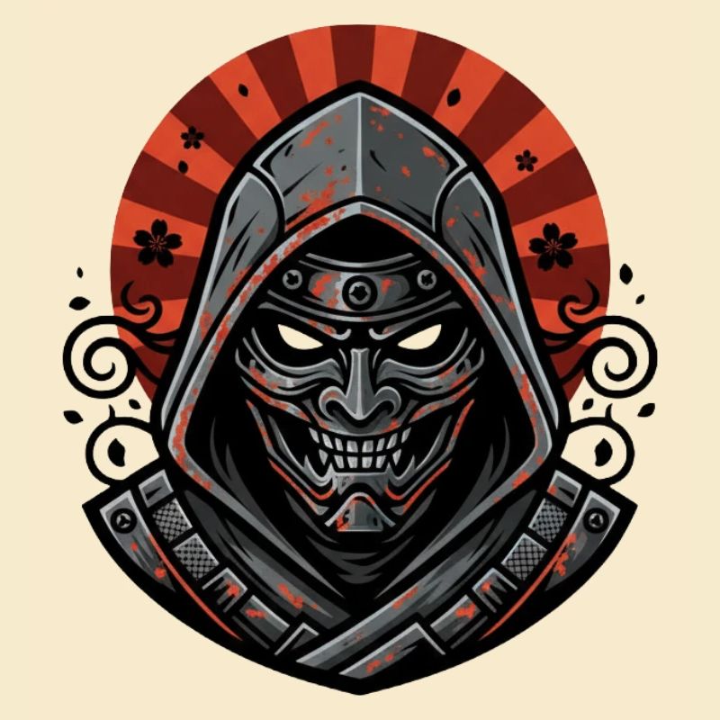 Oni Dämon Maske | Japanischer Samurai Krieger