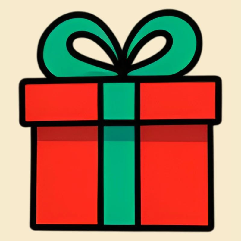 Neon Red Gift Box with Glossy Ribbon