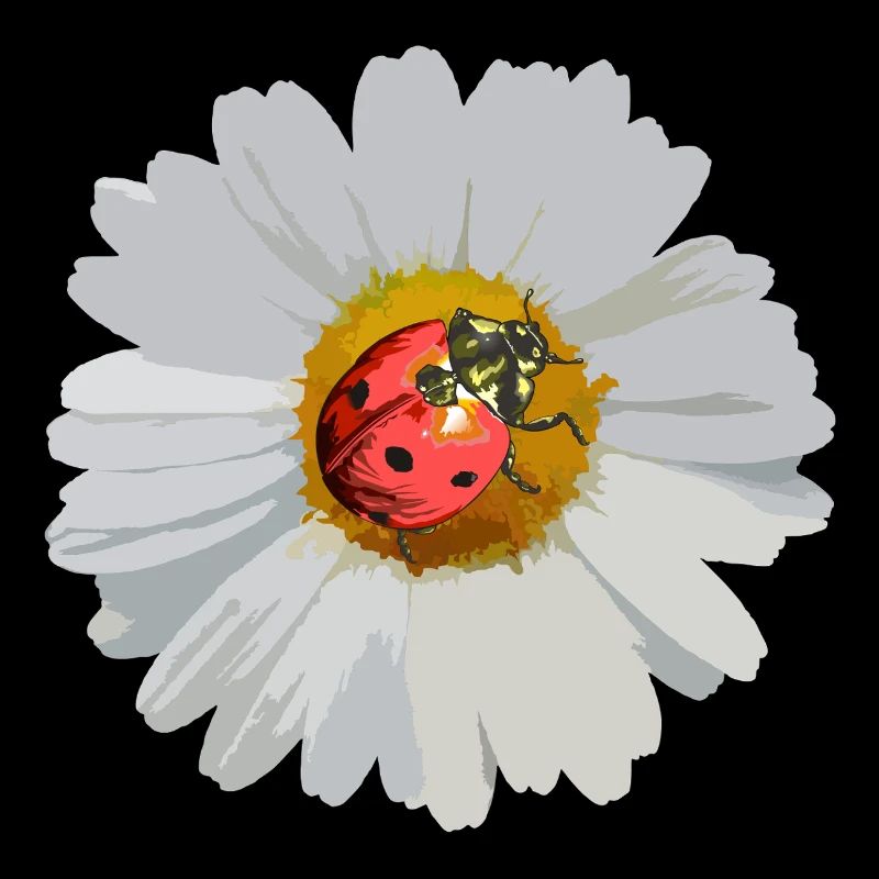 Daisies with Ladybug Motif