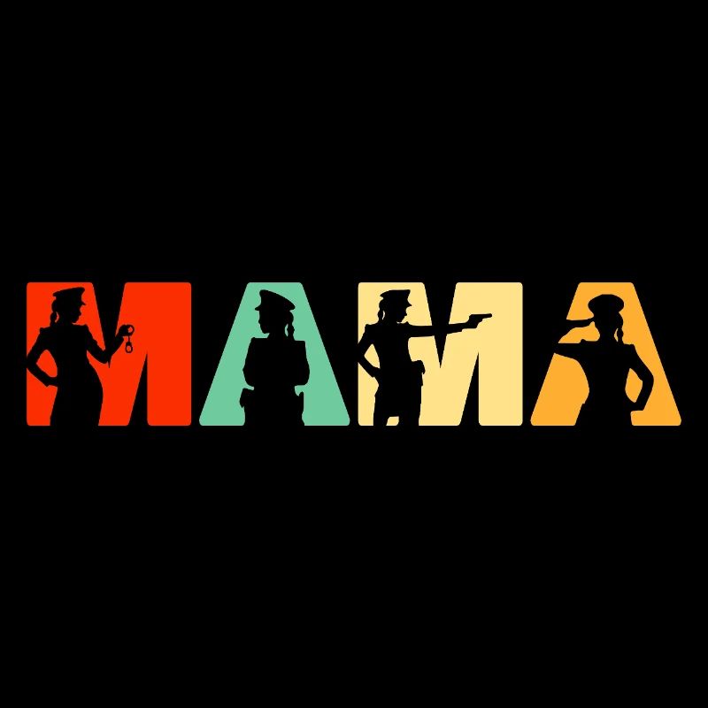 Polizei Mama Polizei Mutter Retro