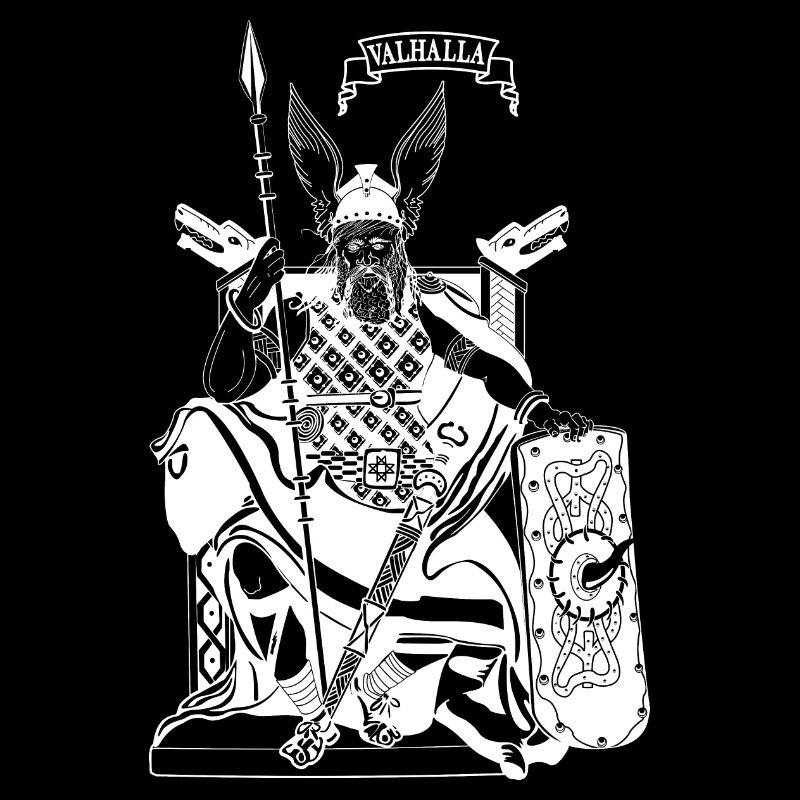 Odin on throne white