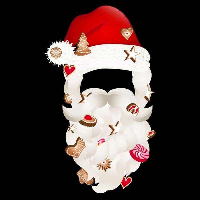 Barbe du Père Noël parsemée de biscuits de Noël