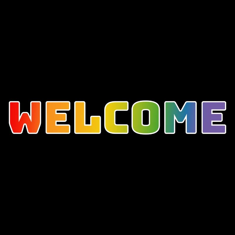 Arc-en-ciel bienvenue blanc
