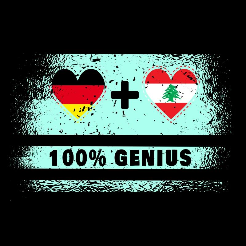 Deutschland und Libanon 100% Genial / Geschenk