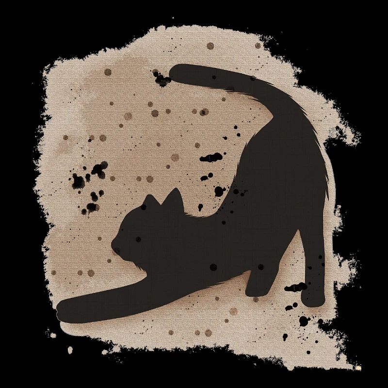 Sitzende katze HG, dunkel, silhouetten, coole Tees