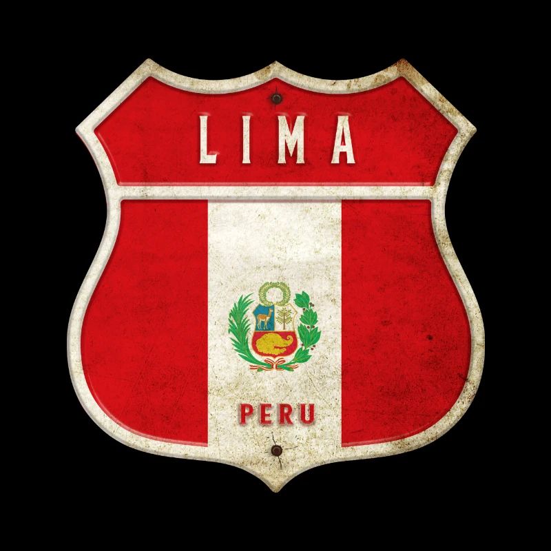 Lima Peru Wappen Flaggen Design