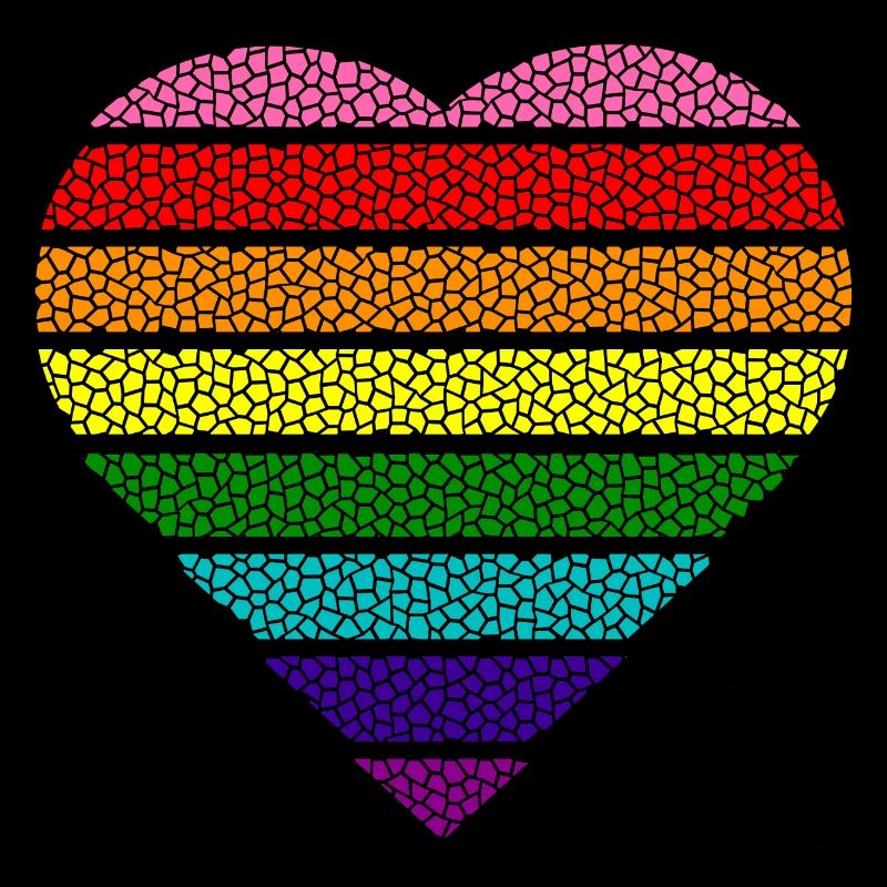 Buntes Regenbogen Herz retro gay pride lgbtq csd