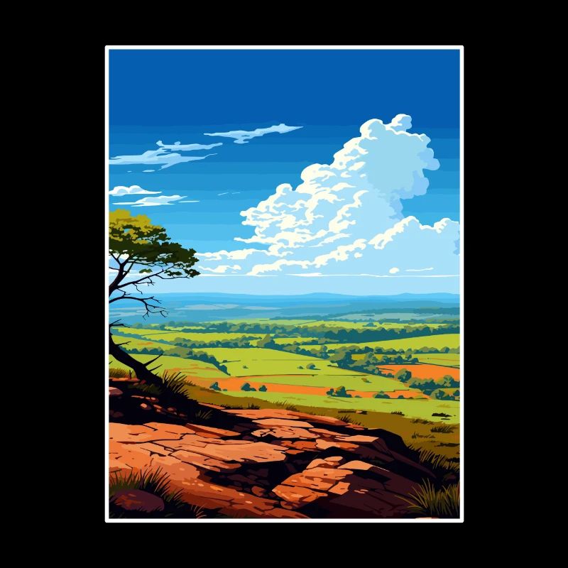 Quantock Hills Aonb Vintage Reiseposter Souvenir