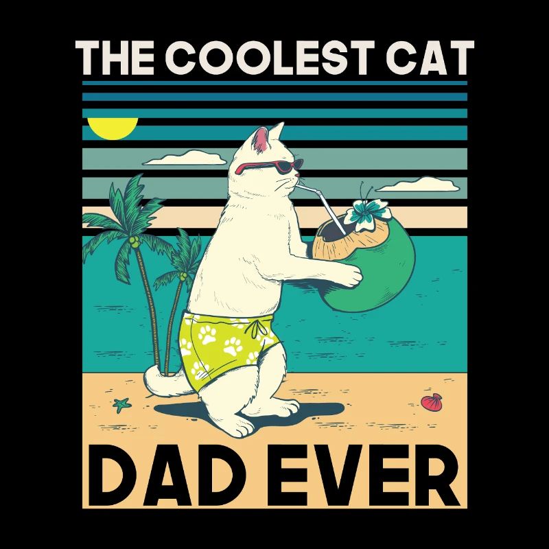 Conception de plage de papa chat cool