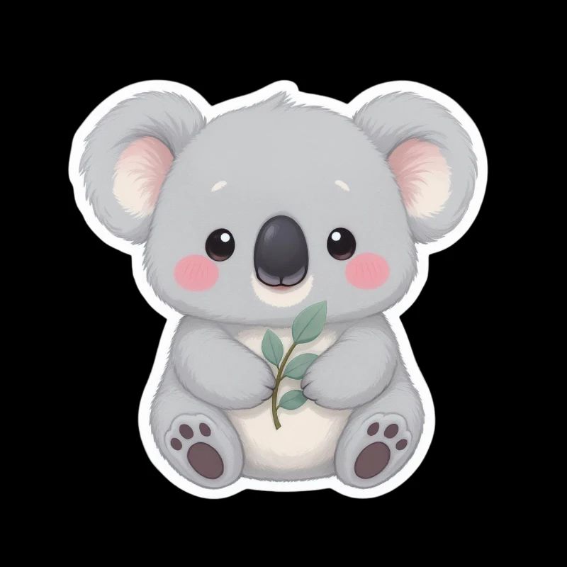 Koala Cutie avec étreinte de feuille