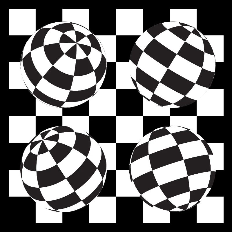 Spherical Checkered Illusion