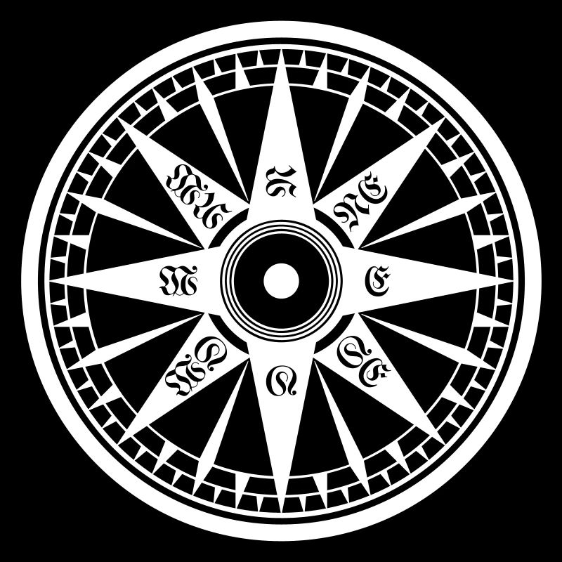 Kompass / Compass – Windrose, Schiffskompass