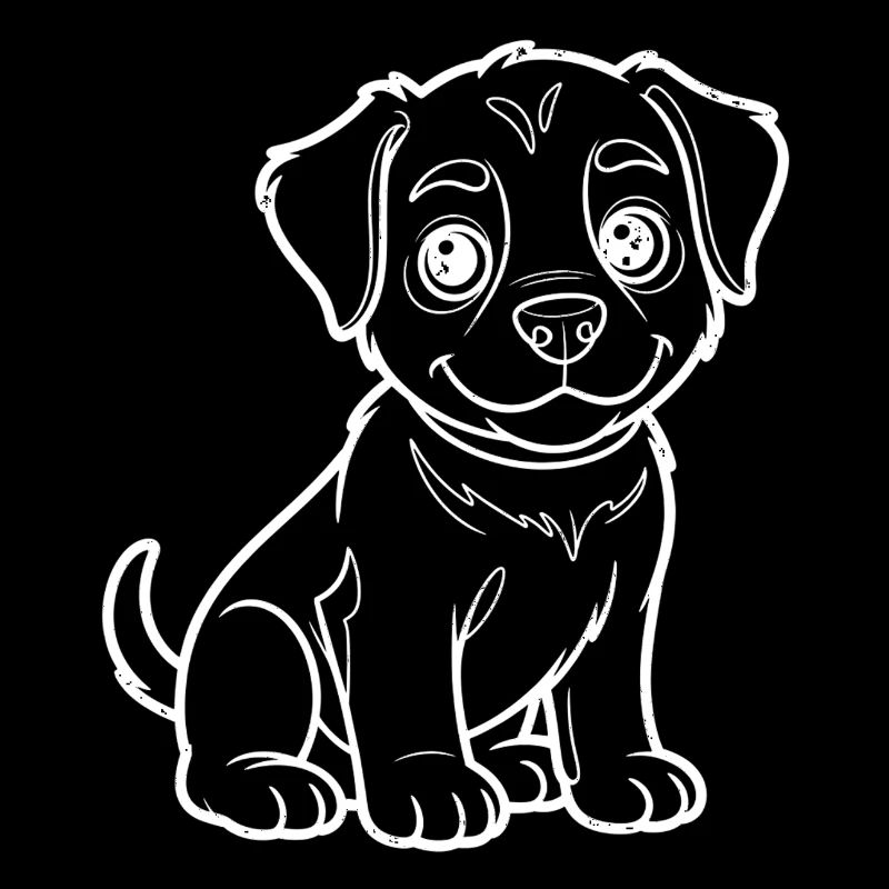 Un plan de chiot heureux