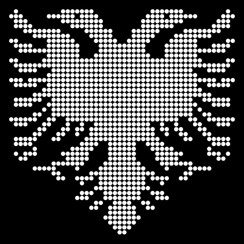 Albanian Double Headed Eagle Dotwork Emblem