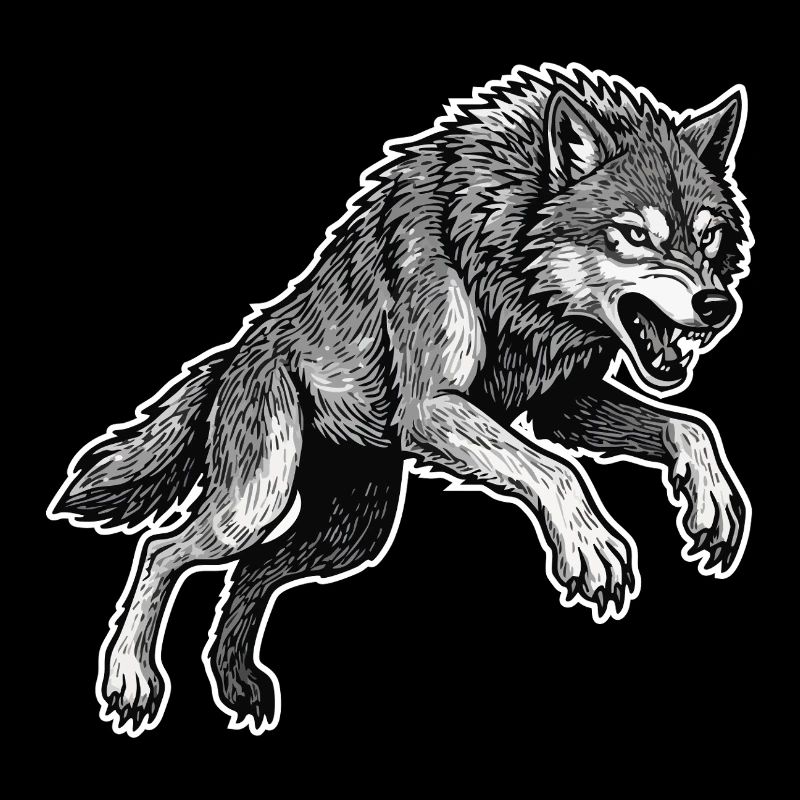Wild Wolf Race Maskottchen Alpha Wolf