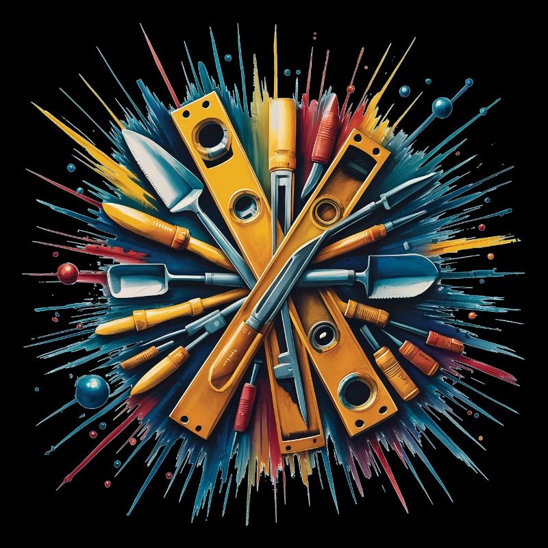 Construction Bricklayer Mason Tools Art Print