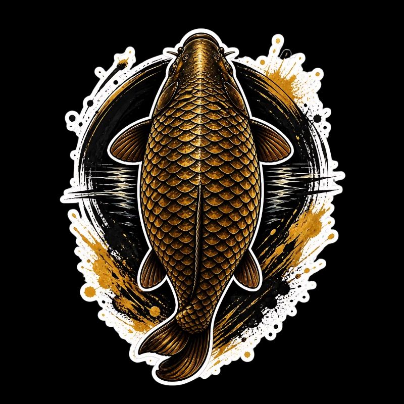 Golden Carp Top View Premium-Angeldesign