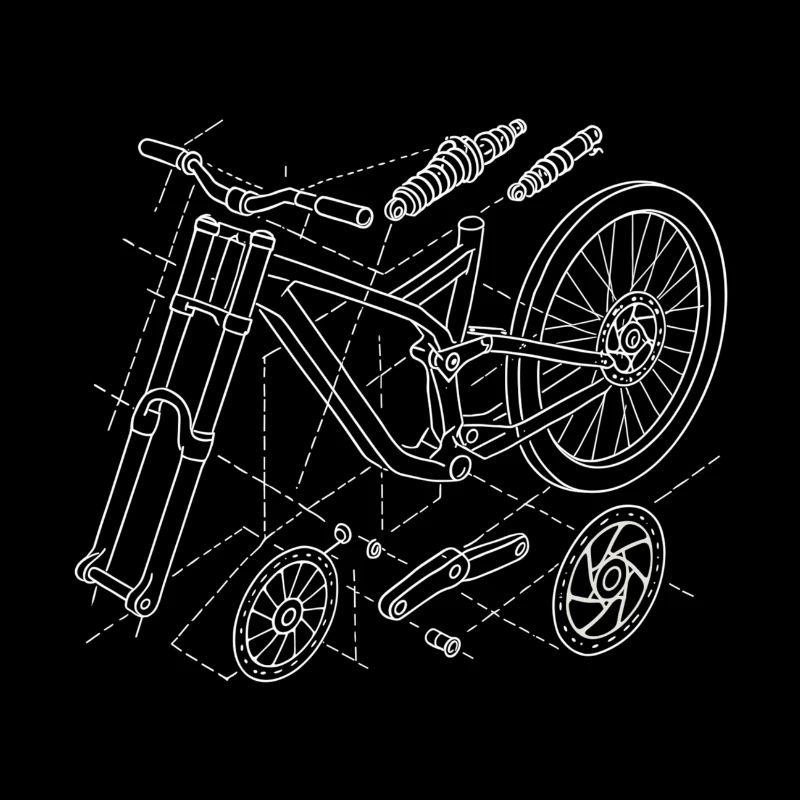 MTB Downhill Geometry Exploded View