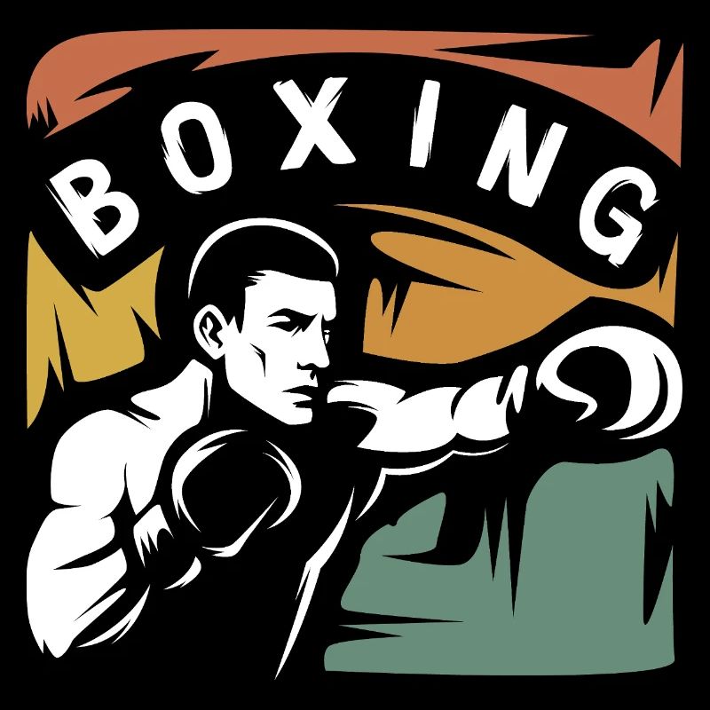 Combattant de boxe vintage – Conception de boîte rétro