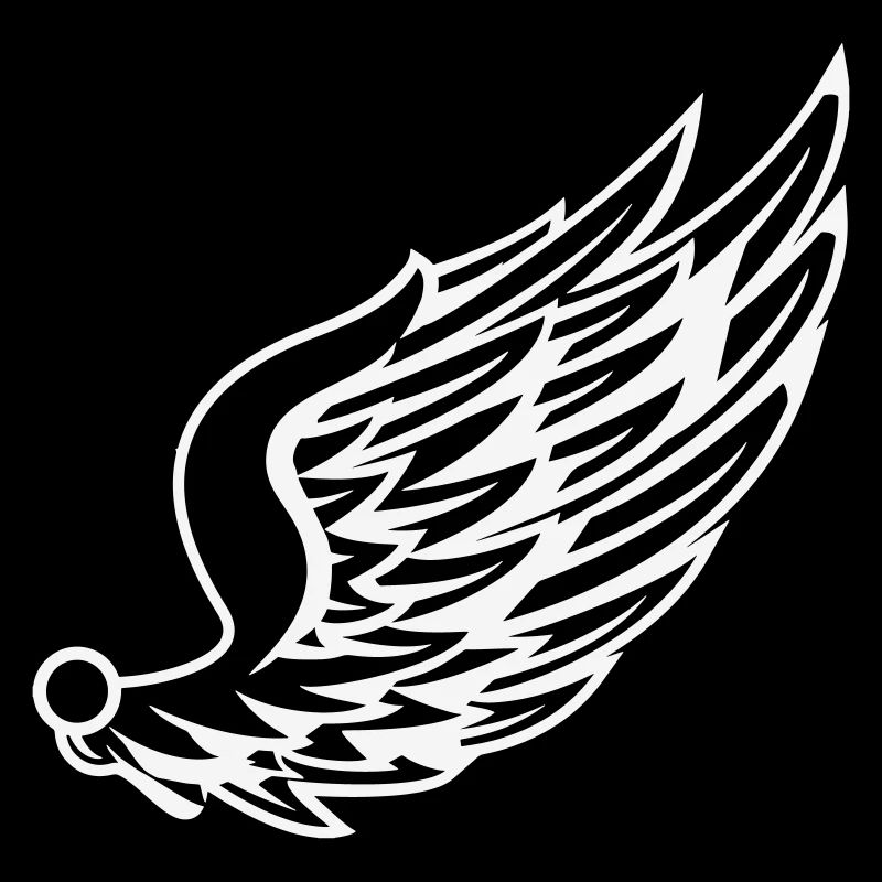 Wings with dynamic feather drawing