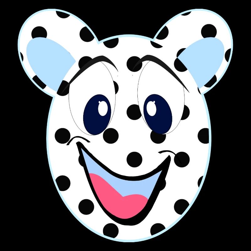 Blue Laughing Bear with Dots