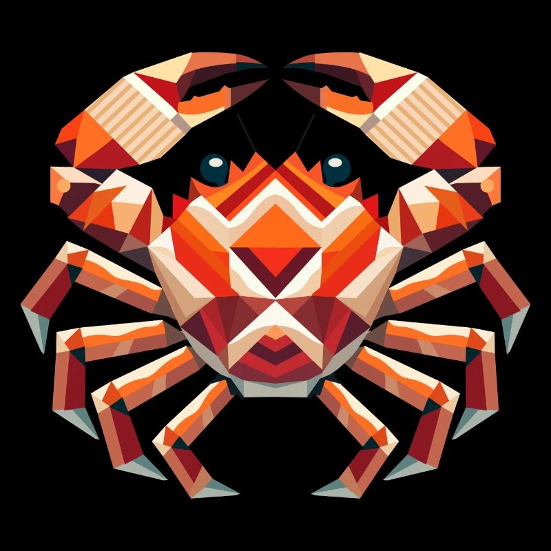 Geometric Crab – Colorful Sea Artwork