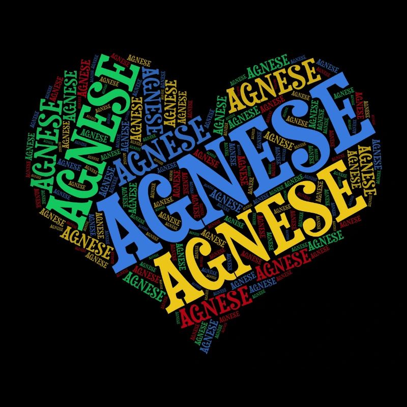 T-Shirt Agnese Wort Wolke Herz Geschenkidee