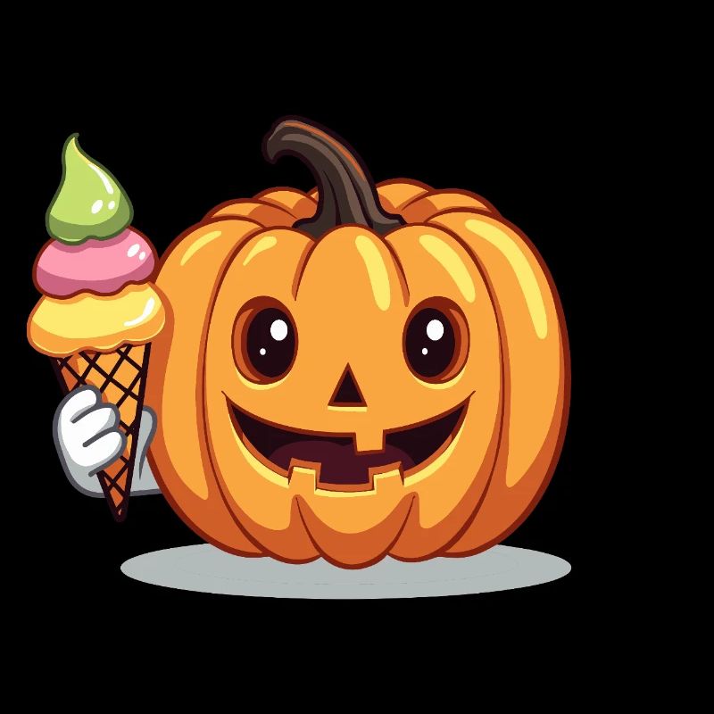 Süßer Grusel Kürbis mit Eiswaffel