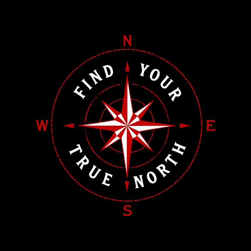 Find Your True North Compass Compass Rose Symbol