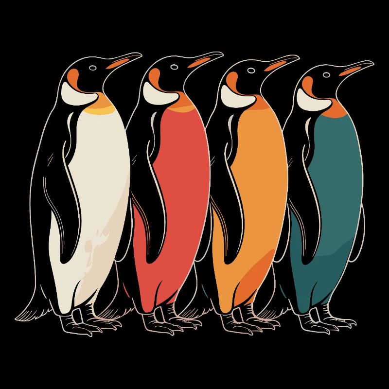 Farbenfrohe Pinguine