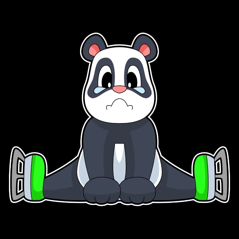 Panda Eislaufen Schlittschuhe
