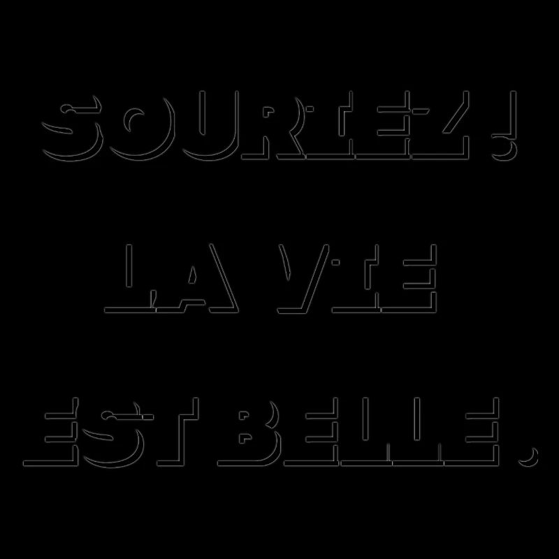 Neon Outline Typog Black