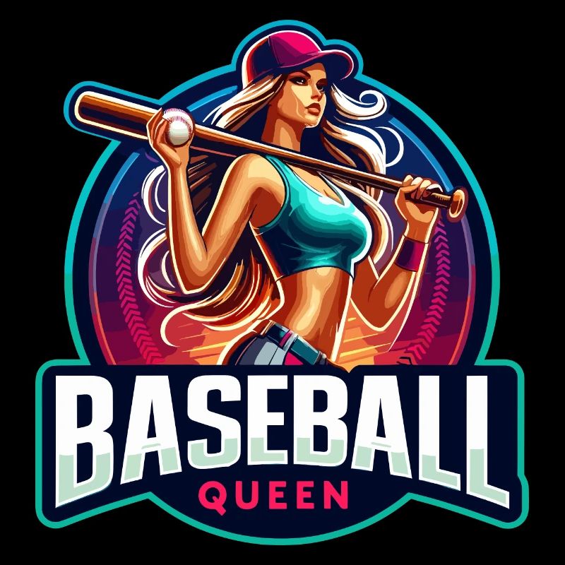 Conception d’athlète féminine Baseball Queen