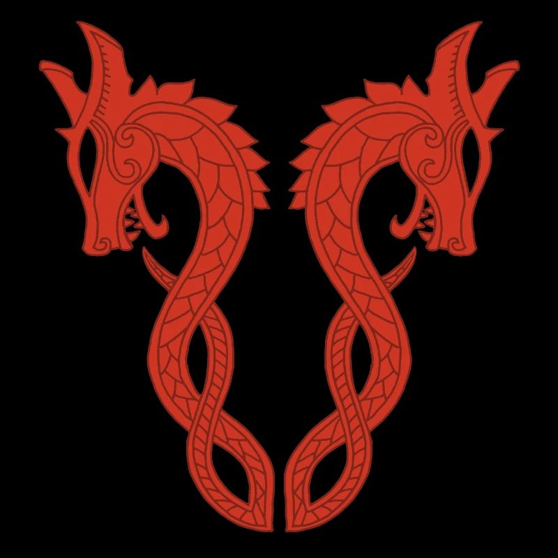 Roter zweiköpfiger Drache