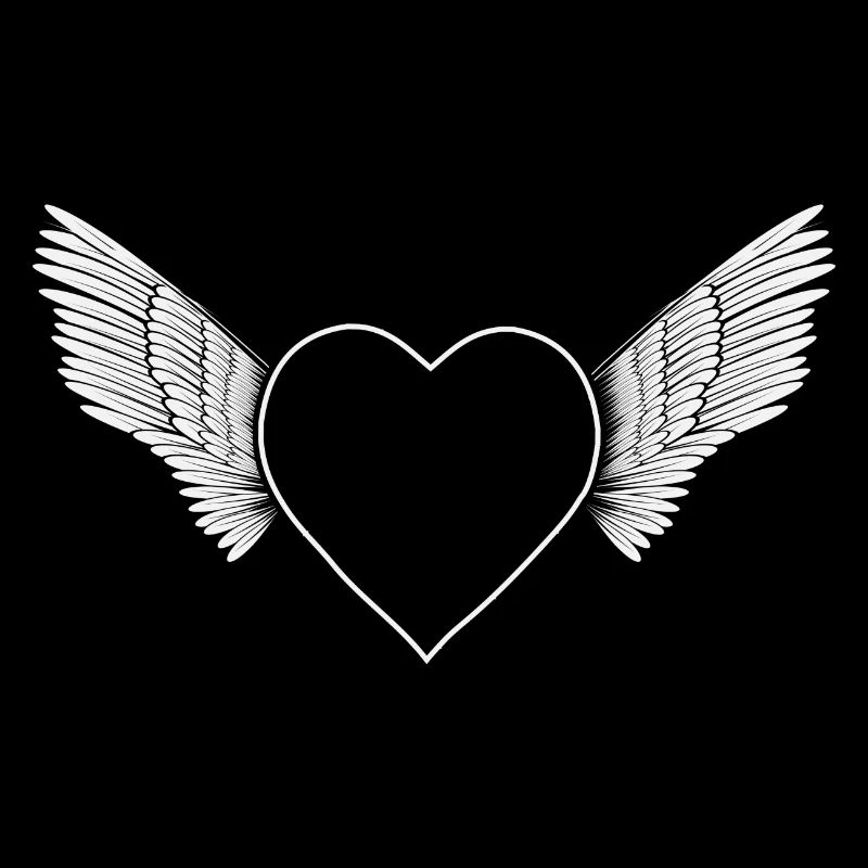 Coeur avec ailes - blanc -