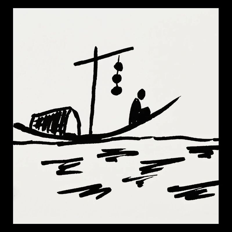 Bateau de nuit sur la rivière