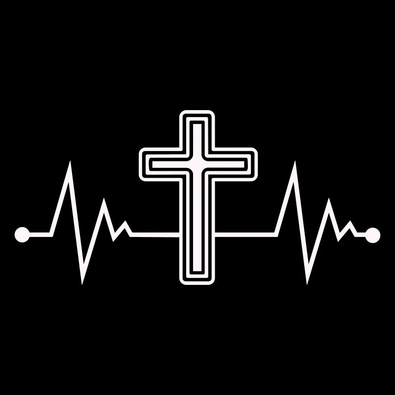 Cross heartbeat icon