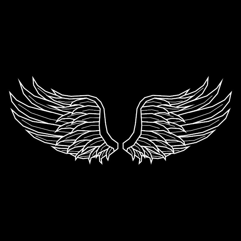 Digital Wings – Art lineline moderne en blanc