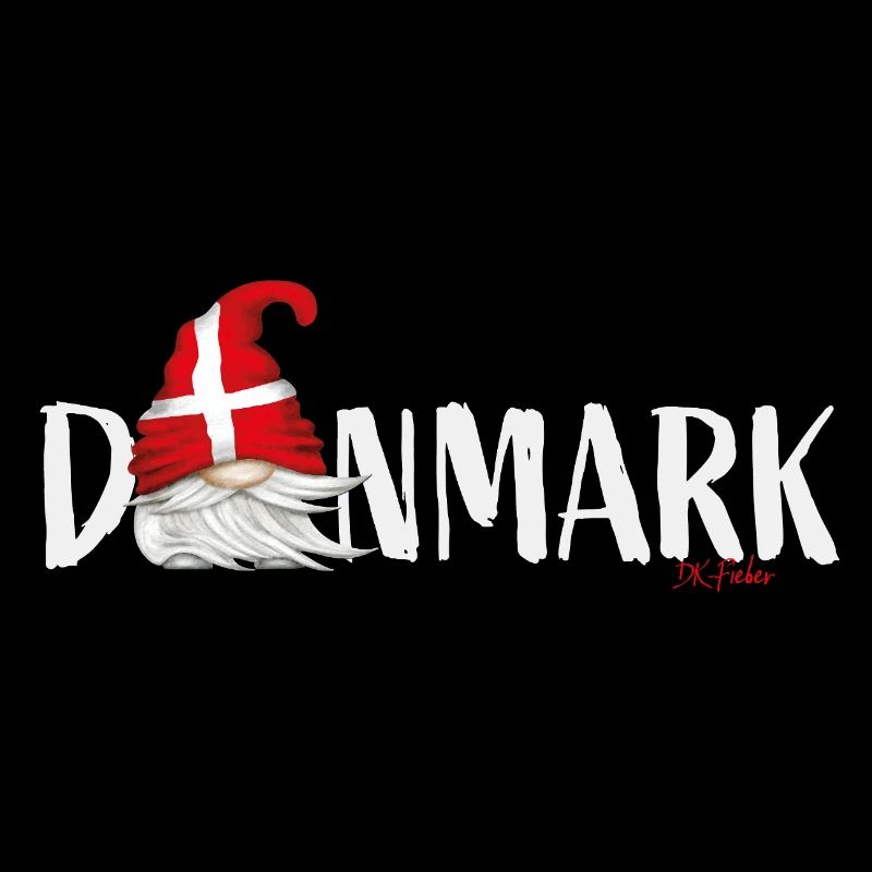 Danmark Lettrage Gnome Danemark Drapeau