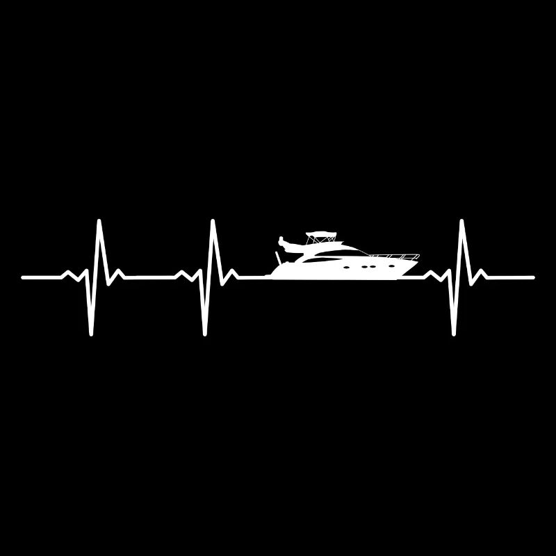 Herzschlag Boot Motorboot EKG Kapitän