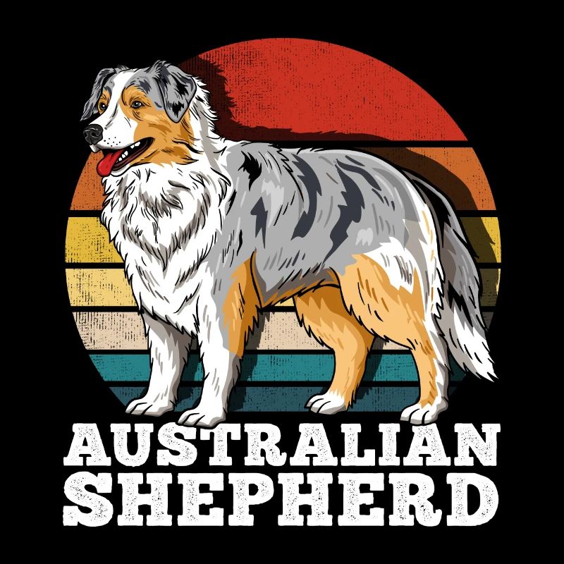 Australian Shepherd Aussie Retro
