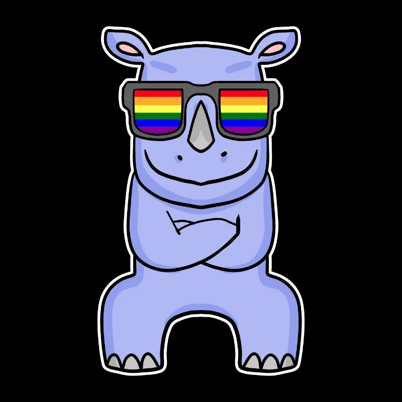 Regenbogen - Nashorn mit Brille