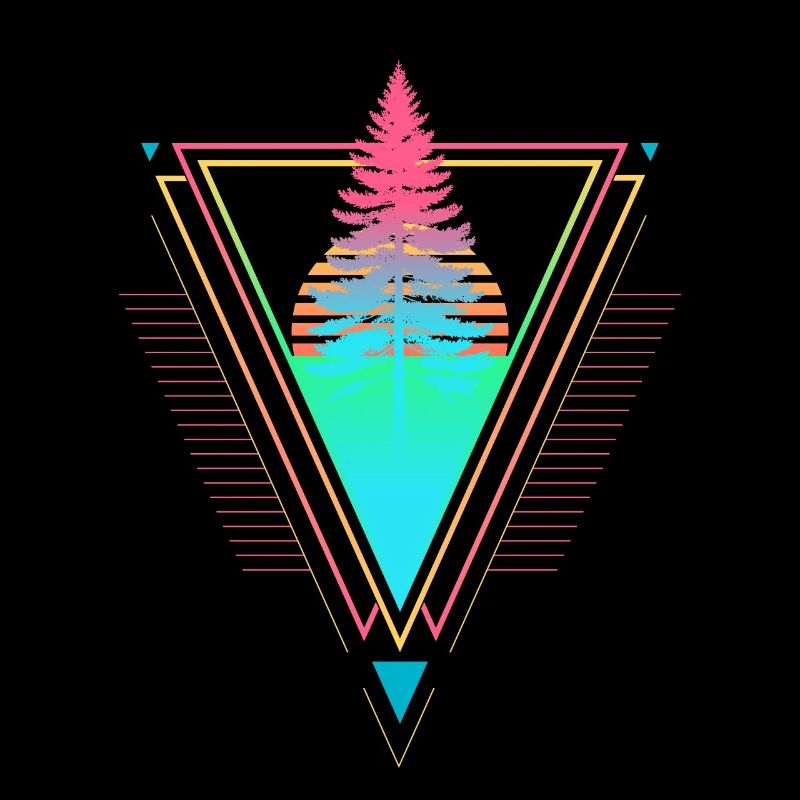 Tannenbaum Vaporwave Synthwave 90s 80s sunset
