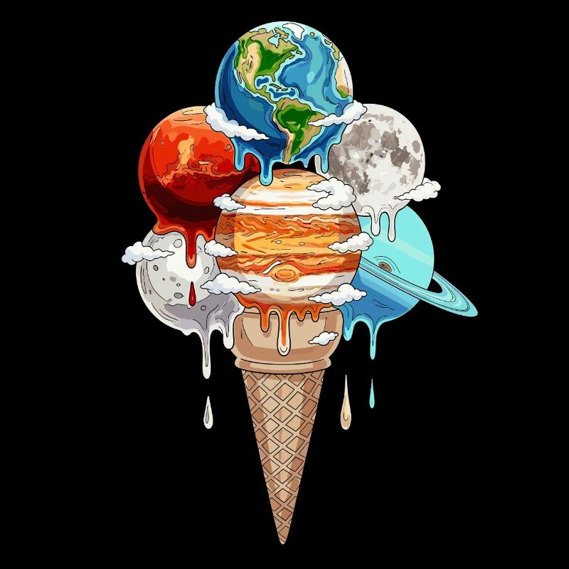 Planeten Eiscreme Kosmische Einskugel