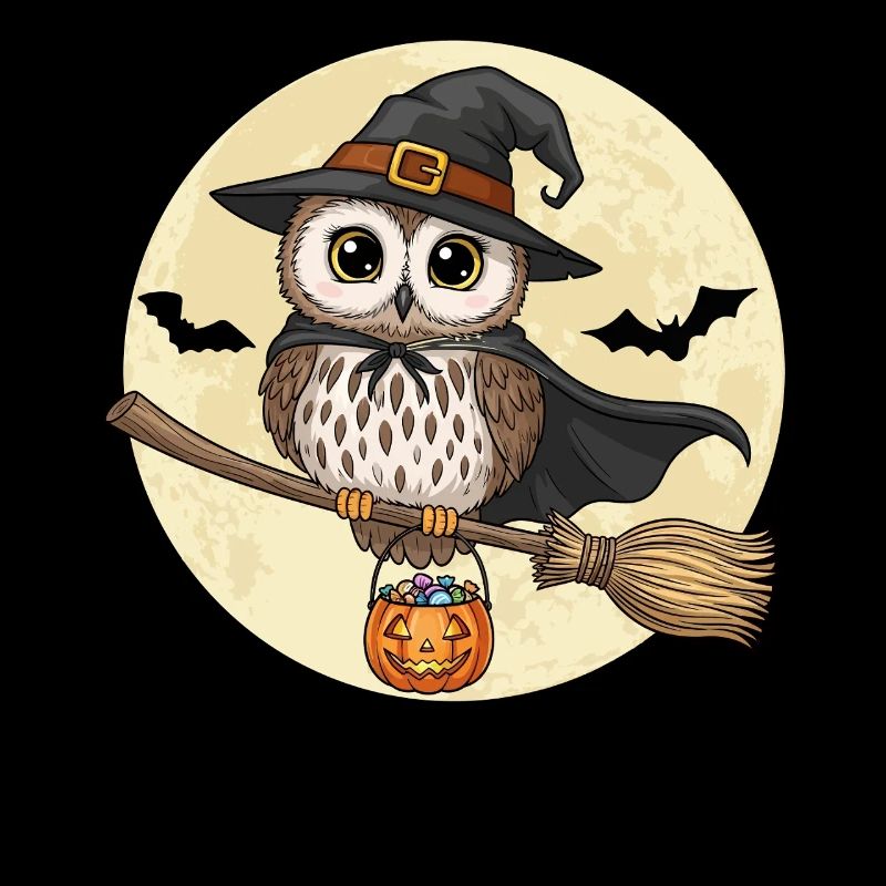 Süße Eule Hexe Halloween
