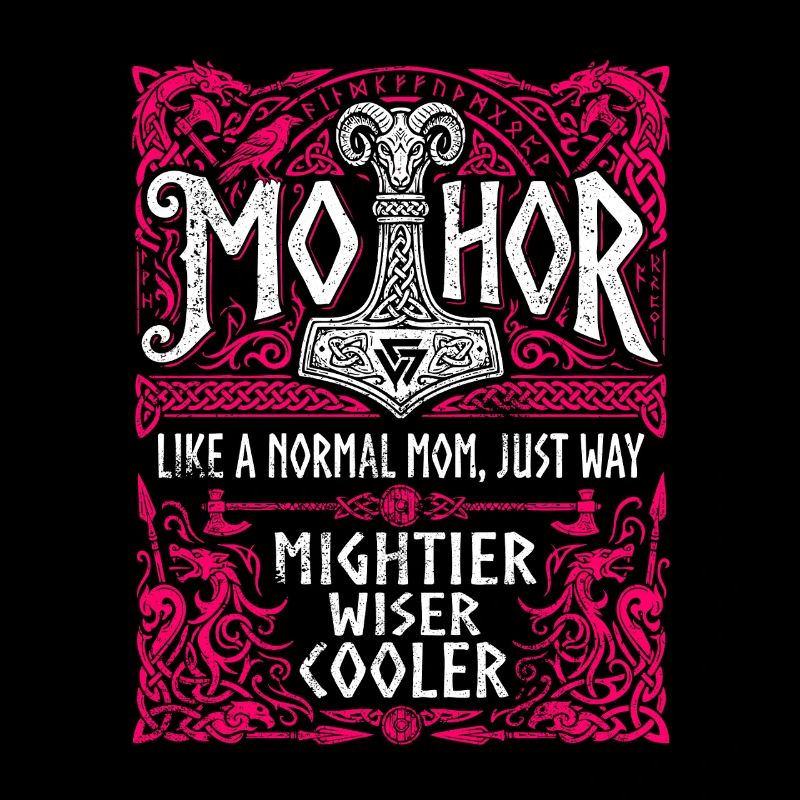 Mothor Wikinger Mutter Thor Hammer Spruch