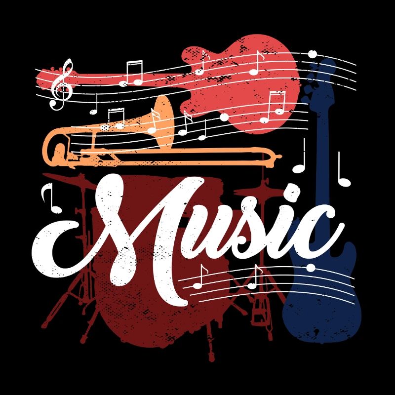 Motif musical vif avec instruments