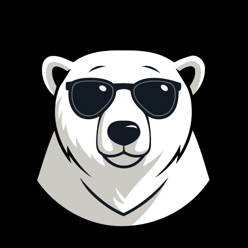 Eisbär mit dunkler Brille